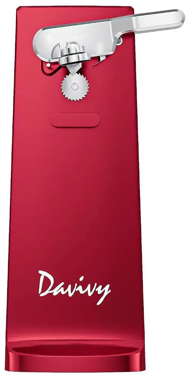 Main image of Electric Operated Can Opener for One Millet Opener, Removable Stainless Steel Cutter and 3-in-1 Design with Knife Sharpener and Bottle Opener (ABS-Red)