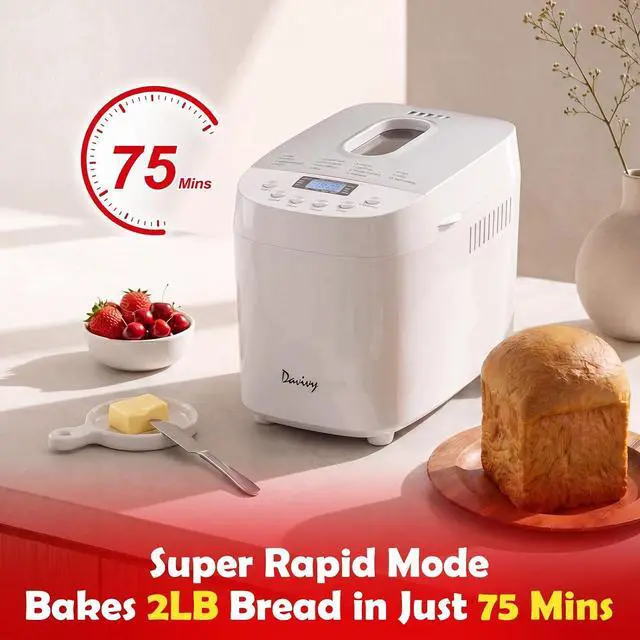 Alt view image 3 of 7 - Bread Maker Machine with 2 Dough Kneading Paddles,15-in-1 Automatic Large Capacity Bread Machine Nonstick Bowl For Bread, Jam& Yogurt, 3 Loaf Sizes and 3 Crust Settings