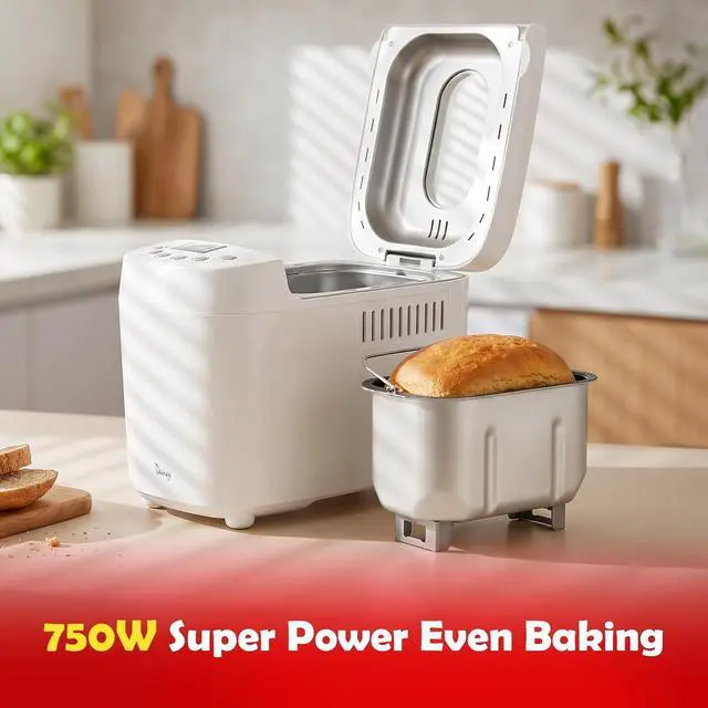 Alt view image 5 of 7 - Bread Maker Machine with 2 Dough Kneading Paddles,15-in-1 Automatic Large Capacity Bread Machine Nonstick Bowl For Bread, Jam& Yogurt, 3 Loaf Sizes and 3 Crust Settings
