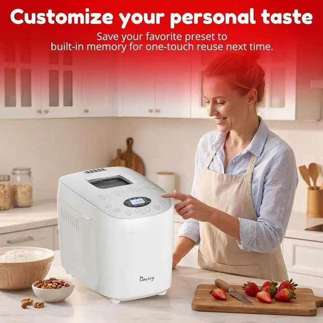 Alt view image 6 of 7 - Bread Maker Machine with 2 Dough Kneading Paddles,15-in-1 Automatic Large Capacity Bread Machine Nonstick Bowl For Bread, Jam& Yogurt, 3 Loaf Sizes and 3 Crust Settings
