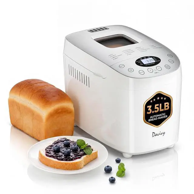 Main image of Bread Maker Machine with 2 Dough Kneading Paddles,15-in-1 Automatic Large Capacity Bread Machine Nonstick Bowl For Bread, Jam& Yogurt, 3 Loaf Sizes and 3 Crust Settings