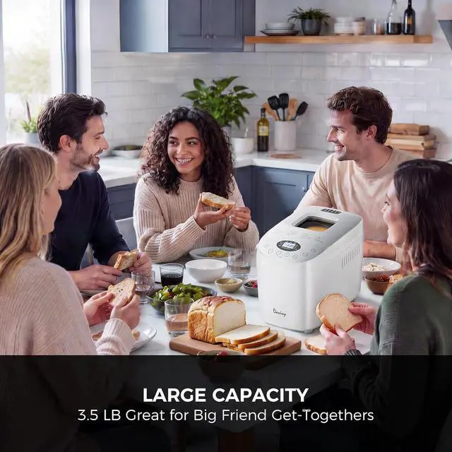 Alt view image 4 of 7 - Bread Maker Machine with 2 Dough Kneading Paddles,15-in-1 Automatic Large Capacity Bread Machine Nonstick Bowl For Bread, Jam& Yogurt, 3 Loaf Sizes and 3 Crust Settings