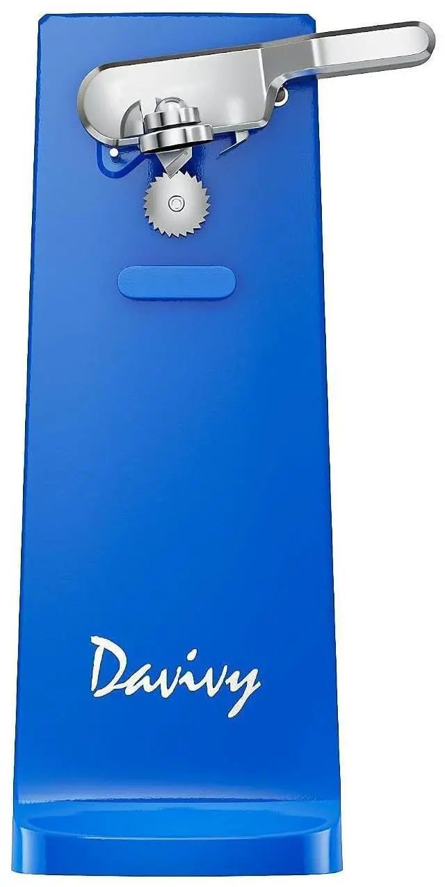 Main image of Electric Can Opener, One Touch Lid Opener, Removable Stainless Steel Cutter and 3-in-1 Design, with Sharpener and Bottle Opener (Blue-ABS)