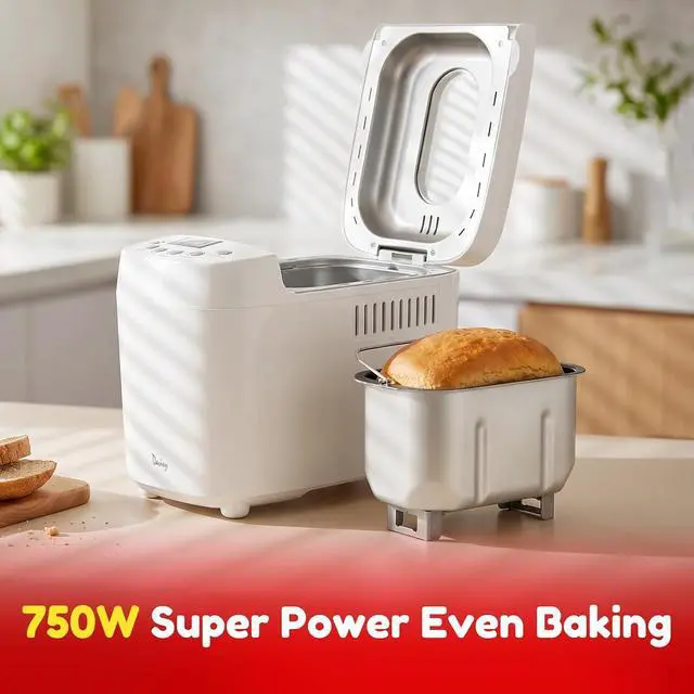 Alt view image 5 of 7 - Bread Maker Machine 3LB with 2 Dough Kneading Paddles,15-in-1 Automatic Large Capacity Bread Machine Nonstick Bowl For Bread, Jam& Yogurt, 3 Loaf Sizes and 3 crust settingssilver1.5kg
