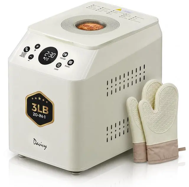 Main image of 3 LB Bread Maker | 20-in-1 Automatic Bread Machine, Ceramic Nonstick Pan & Auto Fruit Nut Dispenser, 750W Dual Heaters, Quiet Motor, 15H Delay Timer, Sourdough, Gluten free