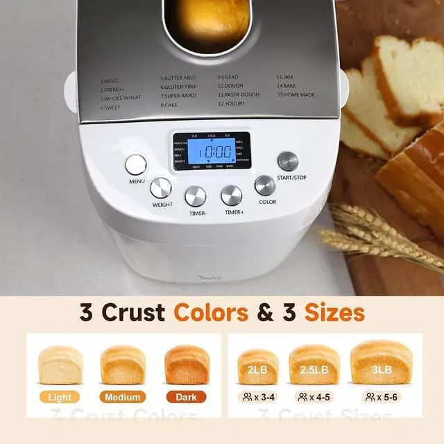 Alt view image 3 of 6 - 3.3LB Bread Maker+ ABS-black Can Opener Combo Bundle