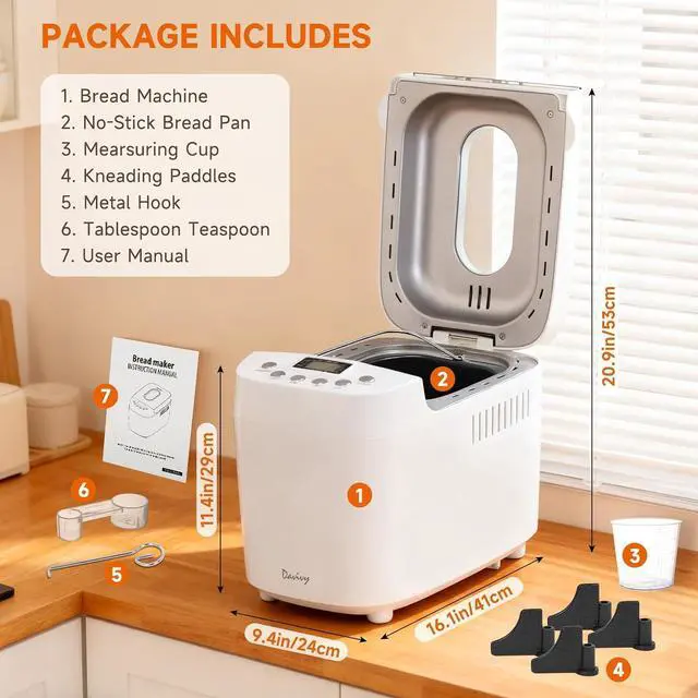Alt view image 4 of 6 - 3.3LB Bread Maker+Stainless Steel-red Can Opener Bundle Combo