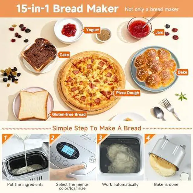 Alt view image 4 of 6 - 3.5LB Bread Maker wuth gloves+ ABS-black Can Opener Bundle Combo