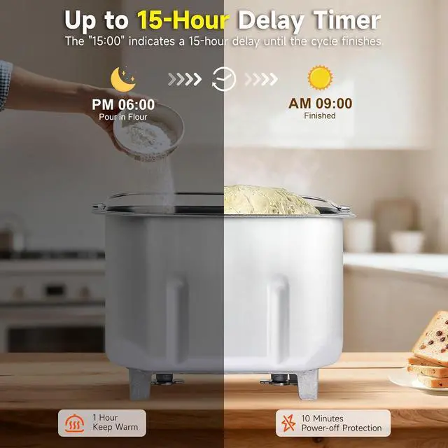 Alt view image 3 of 6 - 3.5LB Bread Maker+ ABS-black Can Opener Bundle Combo