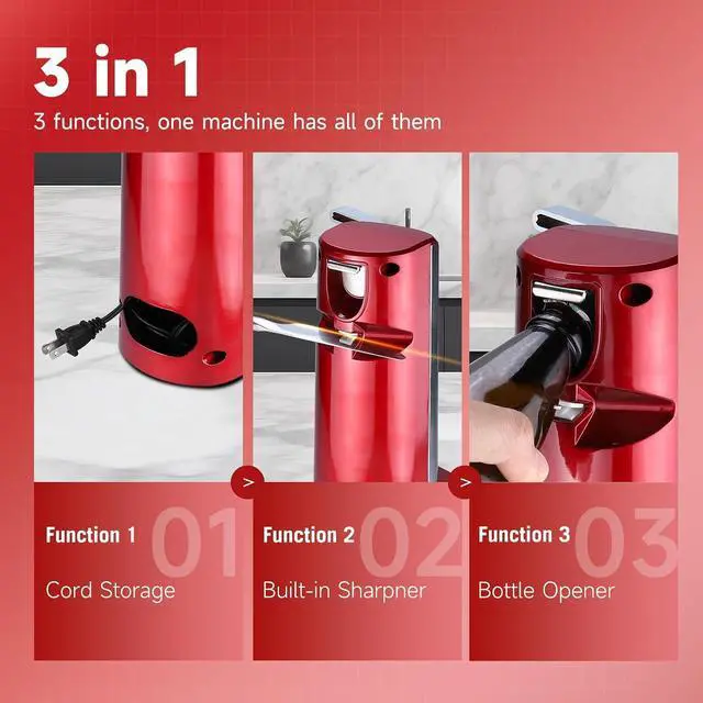 Alt view image 6 of 6 - 3.5LB Bread Maker with gloves+Stainless Steel-red Can Opener Bundle Combo