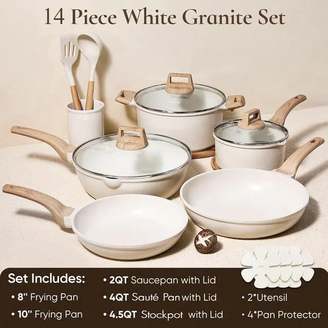 Alt view image 2 of 7 - Pots and Pans Set, Nonstick Cookware Sets, 14pcs