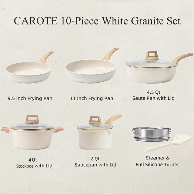 Alt view image 2 of 6 - Nonstick Pots and Pans Set, Cookware Sets, 10pcs