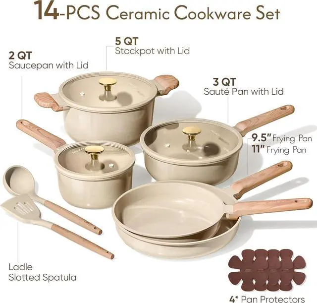Alt view image 2 of 7 - Pots and Pans Set, Ceramic Cookware Set, 14pcs