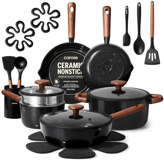 Main image of 21pcs Ceramic Cookware Set, Pots and Pans Set