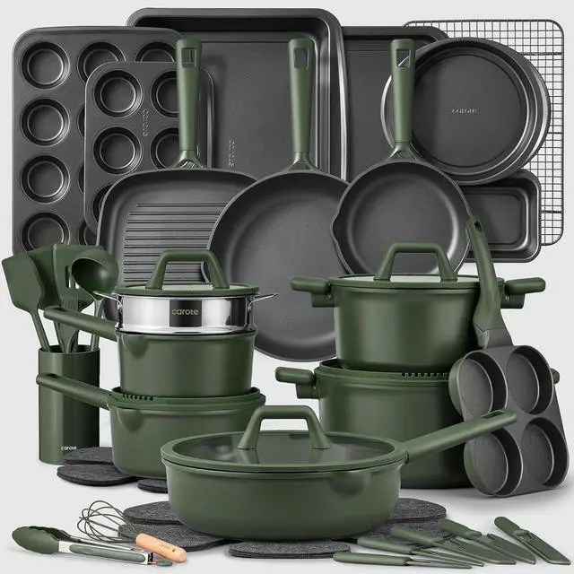 Main image of 49pcs Nonstick Cookware Set, Pots and Pans Set with Bakeware
