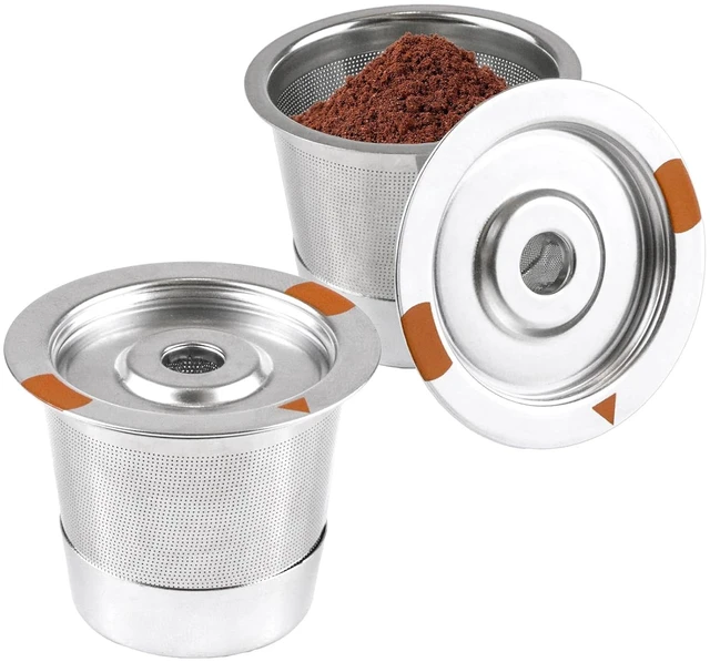 Main image of 2 Pack Reusable K Cups Coffee Pods, All Stainless Steel K Cups Filter Replacement Compatible with Coffee Machine