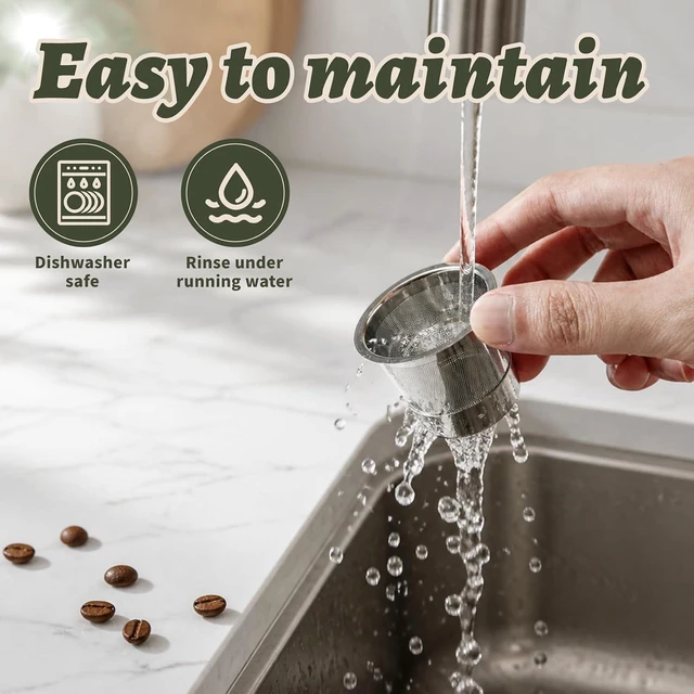 Alt view image 5 of 7 - 1 Pack K Cups Reusable Coffee Pods, Stainless Steel K Cups Refillable Coffee Filters
