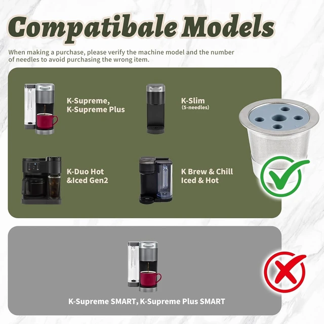 Alt view image 4 of 7 - 1 Pack K Cups Reusable Coffee Pods, Stainless Steel K Cups Refillable Coffee Filters
