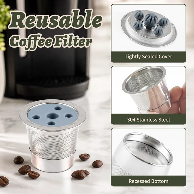 Alt view image 2 of 7 - 1 Pack K Cups Reusable Coffee Pods, Stainless Steel K Cups Refillable Coffee Filters