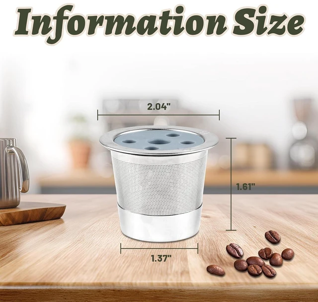Alt view image 7 of 7 - 1 Pack K Cups Reusable Coffee Pods, Stainless Steel K Cups Refillable Coffee Filters