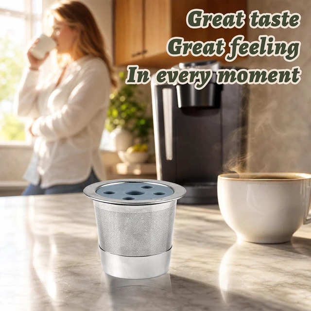 Alt view image 6 of 7 - 1 Pack K Cups Reusable Coffee Pods, Stainless Steel K Cups Refillable Coffee Filters