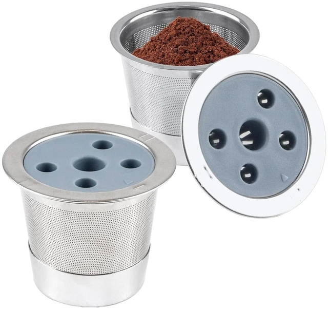 Main image of 2 Pack k cup reusable coffee pods for Coffee Makers, stainless steel k cups coffee pods