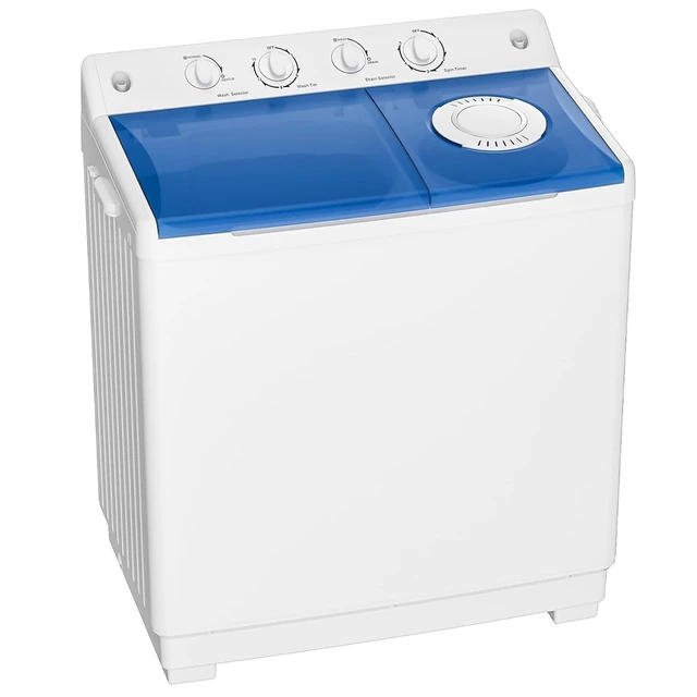 Main image of Portable Washing Machine, 40lbs Twin Tub Washer Large Laundry Machine with Drain Pump, Semi-automatic 24lbs Washer 16lbs Spinner Combo for Dorms, Apartments, RVs