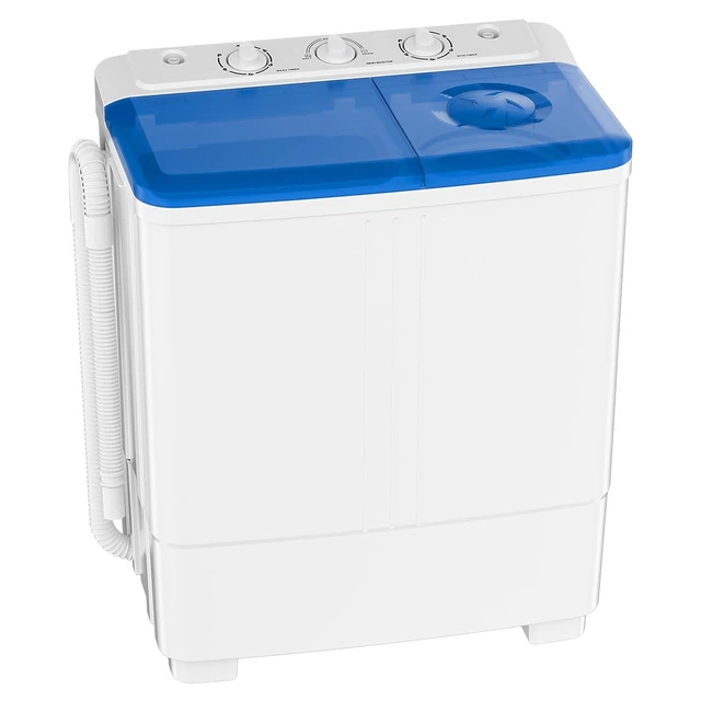 Main image of Portable Washing Machine, 20lbs Twin Tub Washer Mini Compact Laundry Machine with Drain Pump, Semi-automatic 12lbs Washer 8lbs Spinner Combo for Dorms, Apartments, RVs