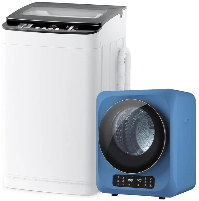 Main image of Portable Washer and Dryer Combo Set, 1.8 CU.FT Portable Clothes Dryers with Boot Dryer, 28 lbs Fully Automatic Washing Machine, Compact Washer and Dryer for Apartment, RV, Dorm, Blue