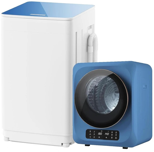 Main image of Portable Washer and Dryer Combo Set, 1.8 CU.FT Portable Clothes Dryers with Boot Dryer, 18 lbs Fully Automatic Washing Machine, Compact Washer and Dryer for Apartment, RV, Dorm, Blue