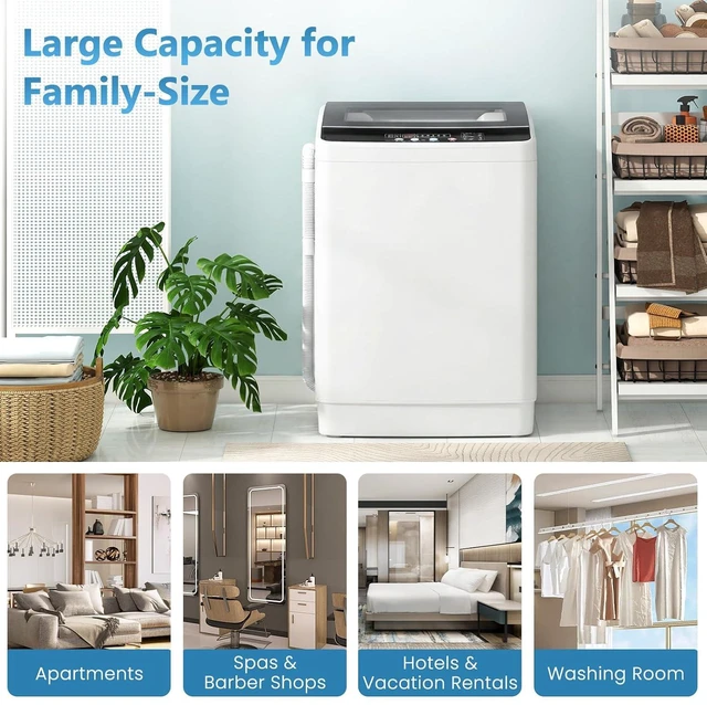 Alt view image 6 of 7 - Washing Machine, 3.0 cu.ft Fully Automatic Washer with Drain Pump, 12 Programs, 8 Water Levels, Large Washer Dryer Combo for Home Washing Room