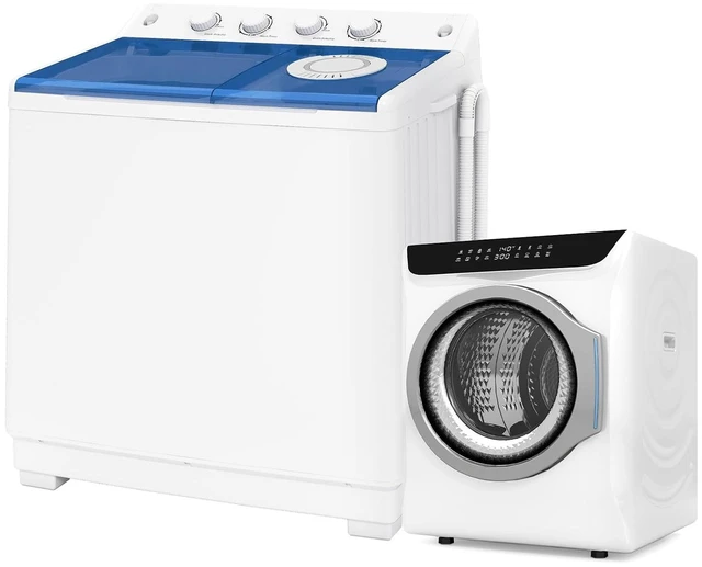 Main image of Washer and Dryer Combo Set, 48 lbs Twin Tub Washing Machine with Drain Pump, 2.8 Cu.Ft Electric Clothes Dryer with Boot Dryer, Large Washer and Dryers for Apartment Home