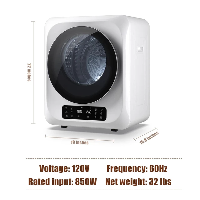Alt view image 6 of 7 - 1.8 CU. FT. Portable Dryers for Laundry, 120V Clothes Dryer