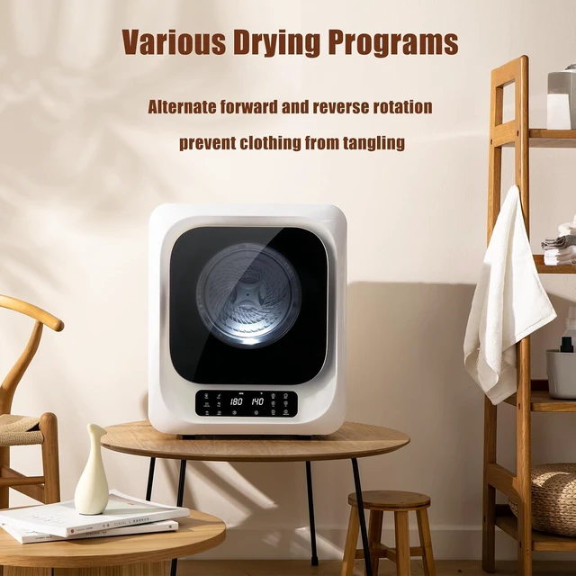 Alt view image 7 of 7 - 12lbs Portable Dryer for Apartment Laundry, Portable Clothes Dryer with 6 Drying Modes, LED Control Panel, Stainless Tub, Mini Compact Dryer for Apartment, RVs, Dorms