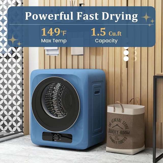 Alt view image 7 of 7 - Portable Washer and Dryer Combo, 28 Lbs Twin Tub Washing Machine, 1.5 Cu.Ft Compact Clothes Dryer, Portable Washing Machine and Dryer Set for Laundry Apartment, RV, Dorm, Blue