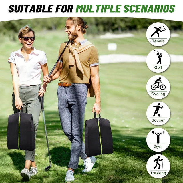Alt view image 7 of 7 - Roliwils 2 Pack Smell Proof Shoe Cleat Bag with Reinforced Handle | Odor-resistant Cleat Bag with Carabiner | Travel Shoe Organizer for Men | Baseball Soccer Footwear Storage