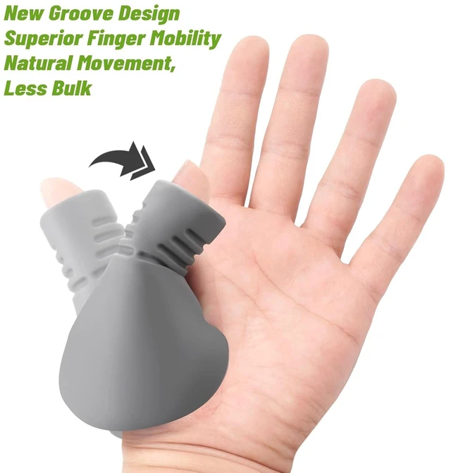 Alt view image 3 of 7 - Baseball Catcher Thumb Guard - Grooved Silicone Thumb Protector for Catcher's Mitt - Shock Absorption Shield for Thumb Jams and Over-Extension - Baseball and Softball, Adult and Youth
