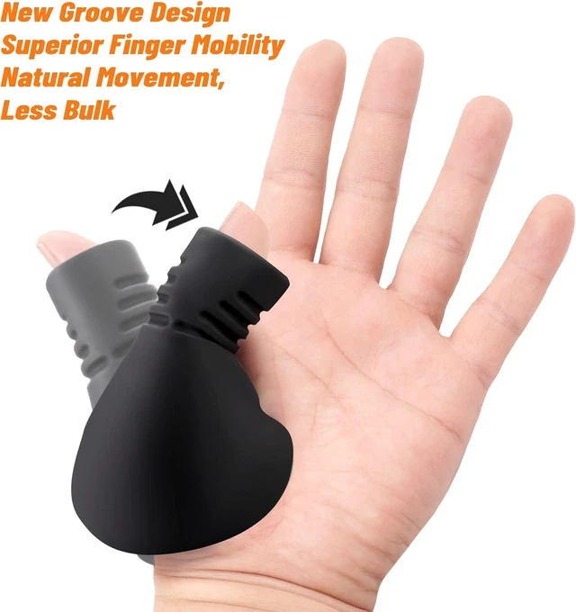 Alt view image 4 of 7 - Baseball Catcher Thumb Guard - Grooved Silicone Thumb Protector for Catcher's Mitt - Shock Absorption Shield for Thumb Jams and Over-Extension - Baseball and Softball, Adult and Youth