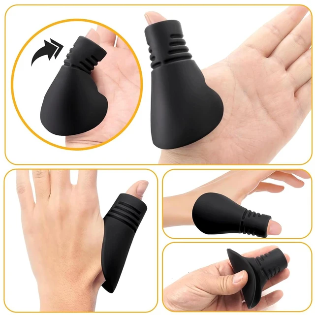 Alt view image 7 of 7 - Baseball Catcher Thumb Guard - Grooved Silicone Thumb Protector for Catcher's Mitt - Shock Absorption Shield for Thumb Jams and Over-Extension - Baseball and Softball, Adult and Youth