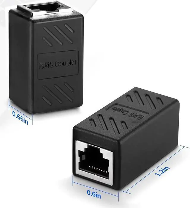 Alt view image 4 of 7 - 6 Pack RJ45 Cat 6 Coupler, Ethernet Cable Extender, in Line Ethernet Connector for Cat7 Cat6 Cat5e Cat5 Ethernet Cable, Ethernet Extender Adapter Female to Female, Ethernet Network Cable Coupler