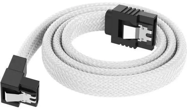 Alt view image 2 of 7 - 3PACK SATA Cable III 3 Pack 90 Degree Straight to Right Angle 6Gbps HDD SDD SATA Data Cable with Locking Latch 50cm 18 Inch for SATA HDD, SSD, CD Driver, CD Writer, White