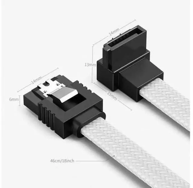 Alt view image 6 of 7 - 3PACK SATA Cable III 3 Pack 90 Degree Straight to Right Angle 6Gbps HDD SDD SATA Data Cable with Locking Latch 50cm 18 Inch for SATA HDD, SSD, CD Driver, CD Writer, White