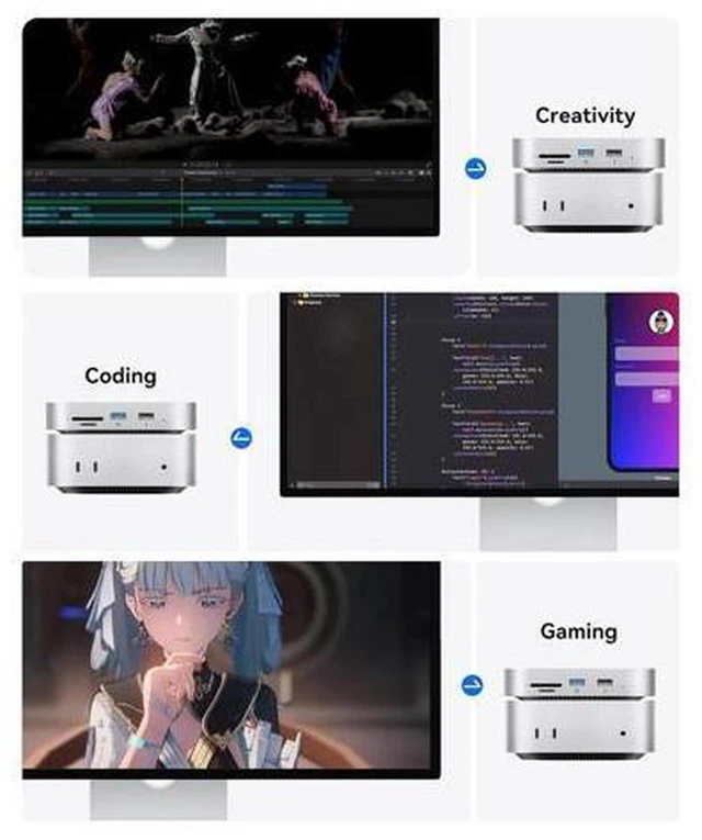 Alt view image 6 of 7 - MiniMate SE Mac mini M4 512GB Storage & Docking Station, External SATA SSD (Non-Removable) 5Gbps(480MB/s), USB A*4, USB-C, SD/TF 3.0, 3.5mm Audio, Includes 2 Cables M4SE