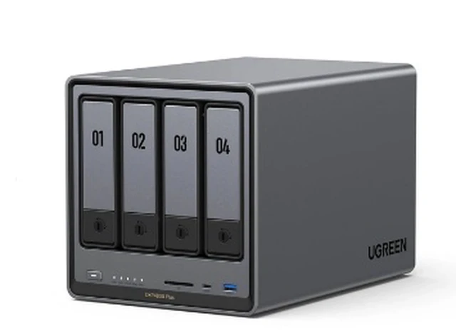 Alt view image 5 of 5 - UGREEN NASync DXP4800 Plus 4-Bay Desktop NAS, Intel Pentium Gold 8505 5-Core CPU, 8GB DDR5 RAM, 128G SSD, 1 * 10GbE, 1 * 2.5GbE, 2 * M.2 NVMe Slots, 4K HDMI, Network Attached Storage (Diskless)