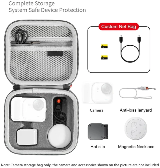Alt view image 2 of 7 - Camera Protective Bag, Lightweight Travel Case with Mesh and Hard Shell Design for Camera Body, Accessories, and Cables, Dual Layer Interior