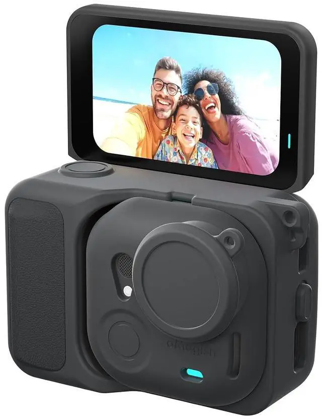 Alt view image 7 of 7 - Silicone Protective Case with Lens Cap & Lanyard, Shockproof AntiScratch Full Body Cover, AntiSlip Dust Proof Camera Case for Ultra Accessories (Black)