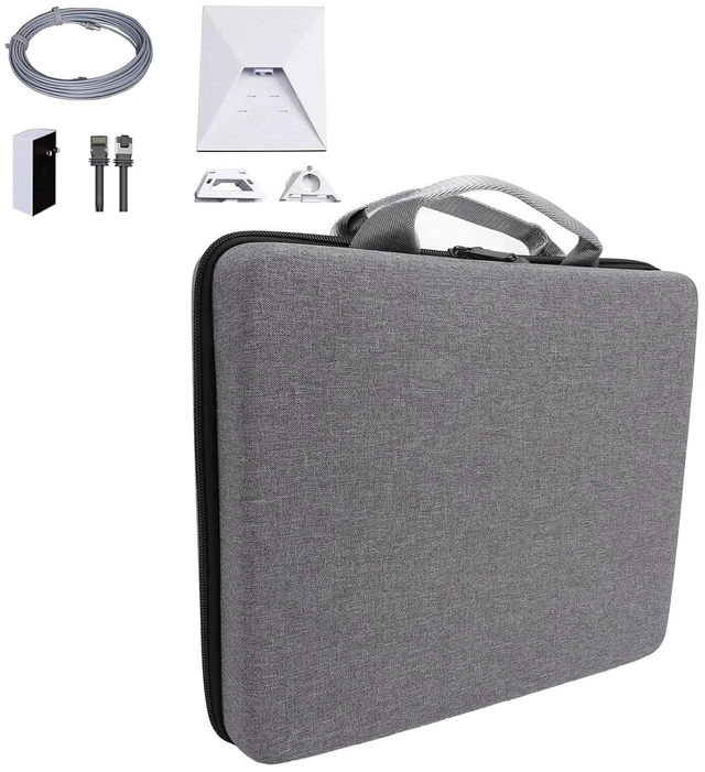 Alt view image 4 of 7 - Hard Shell Case for Mini Dish Kit, Scratch Proof Portable Storage Bag for Mount Pipe Adapter Power Cable, Nylon Ergonomic Handle & Double Zipper