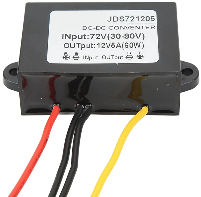 Alt view image 2 of 7 - Converter Board, PP Plastic Shell DC Module 72V to 12V5A with Cable for Safety System
