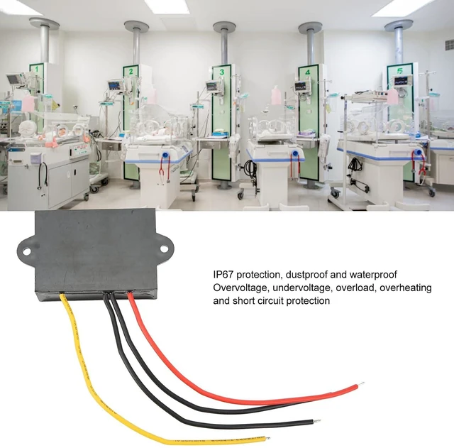 Alt view image 5 of 7 - Converter Board, PP Plastic Shell DC Module 72V to 12V5A with Cable for Safety System