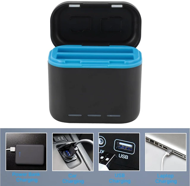Alt view image 4 of 7 - 2 Slot Camera Battery Charging Box, Battery Charger Storage Case with Type C Fast Charging and Storage Case, for X3, equuipped with USB C Port for Charging